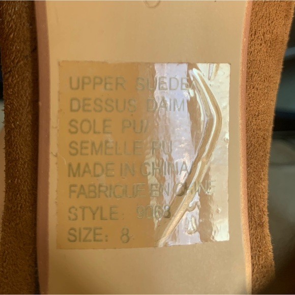 NWT Vintage 2000s Y2K Brown Suede Heels Fringe Boho Hippie Style Size 8 - Picture 9 of 10